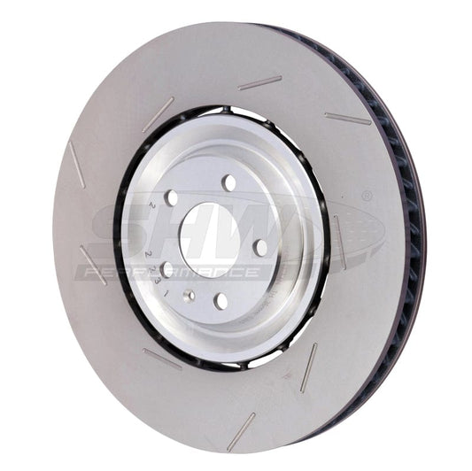 Kies-Motorsports SHW Performance SHW 15-18 Porsche Macan Turbo w/19in Wheel/Perf Package Left Frt Slotted LW Brake Rotor (95B615301P)