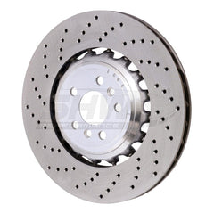 Kies-Motorsports SHW Performance SHW 18-21 BMW M5 4.4L Left Rear Cross-Drilled Lightweight Brake Rotor (34217991103)