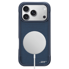 Kies-Motorsports Simply Carbon Fiber iPhone | Blue Aramid Fiber Case | SPORT Series