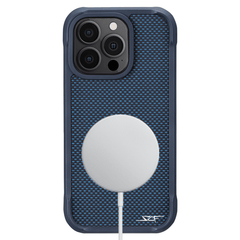 Kies-Motorsports Simply Carbon Fiber iPhone | Blue Aramid Fiber Case | SPORT Series