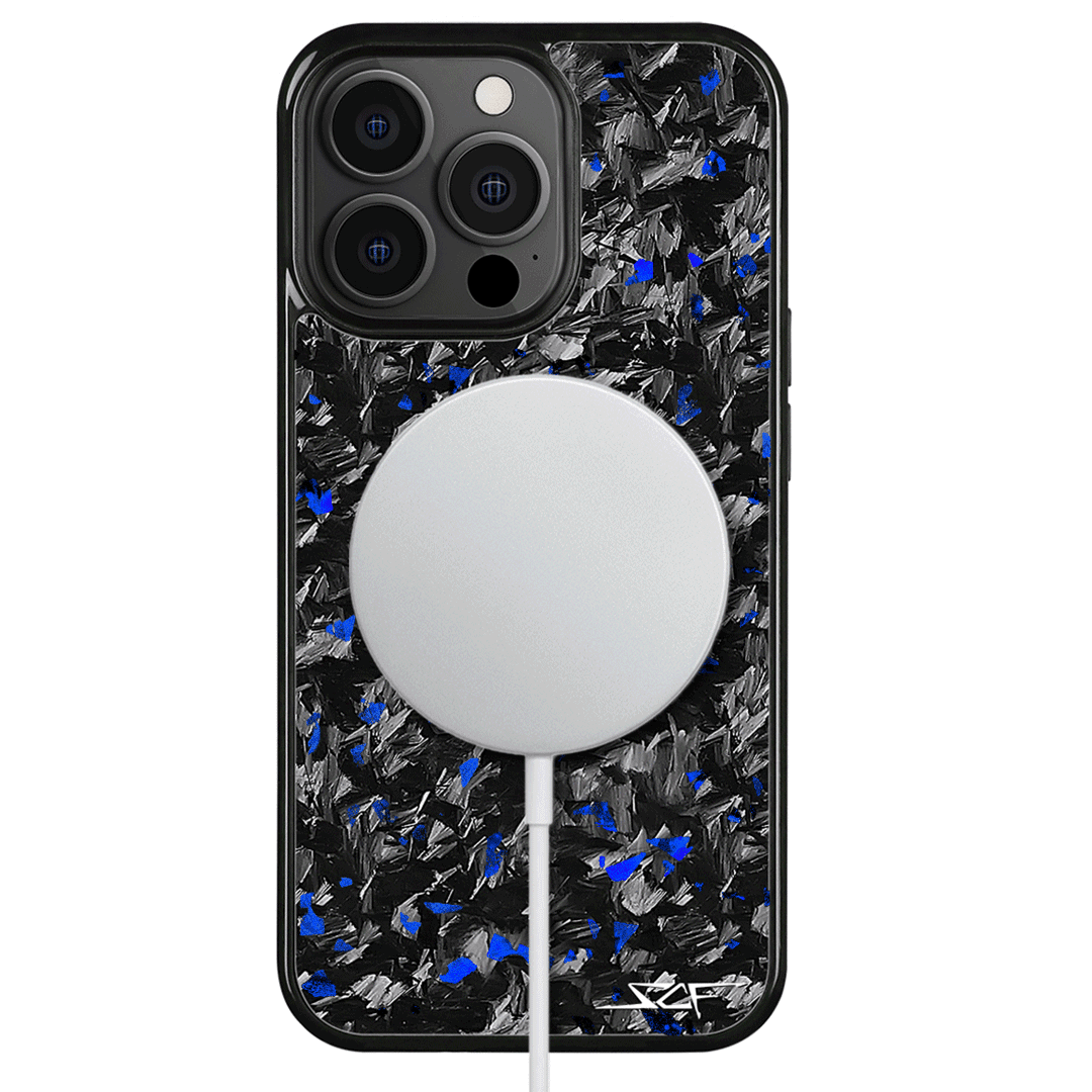 Kies-Motorsports Simply Carbon Fiber iPhone | Blue Flake Forged Carbon Fiber Case | CLASSIC Series