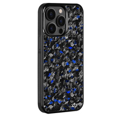 Kies-Motorsports Simply Carbon Fiber iPhone | Blue Flake Forged Carbon Fiber Case | CLASSIC Series iPhone 15 Pro Max