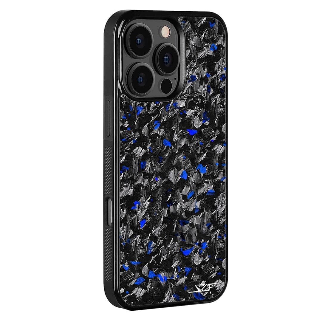 Kies-Motorsports Simply Carbon Fiber iPhone | Blue Flake Forged Carbon Fiber Case | CLASSIC Series iPhone 16 Pro Max