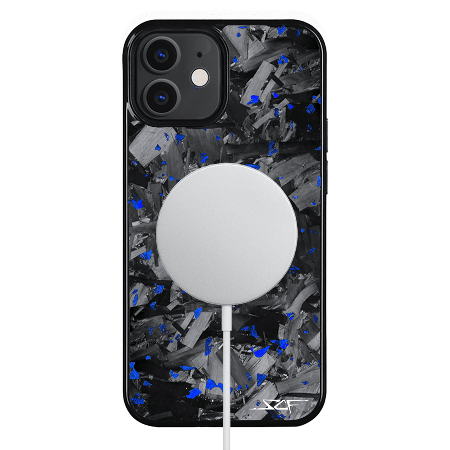 Kies-Motorsports Simply Carbon Fiber iPhone | Blue Flake Forged Chunk Carbon Fiber Case | CLASSIC Series