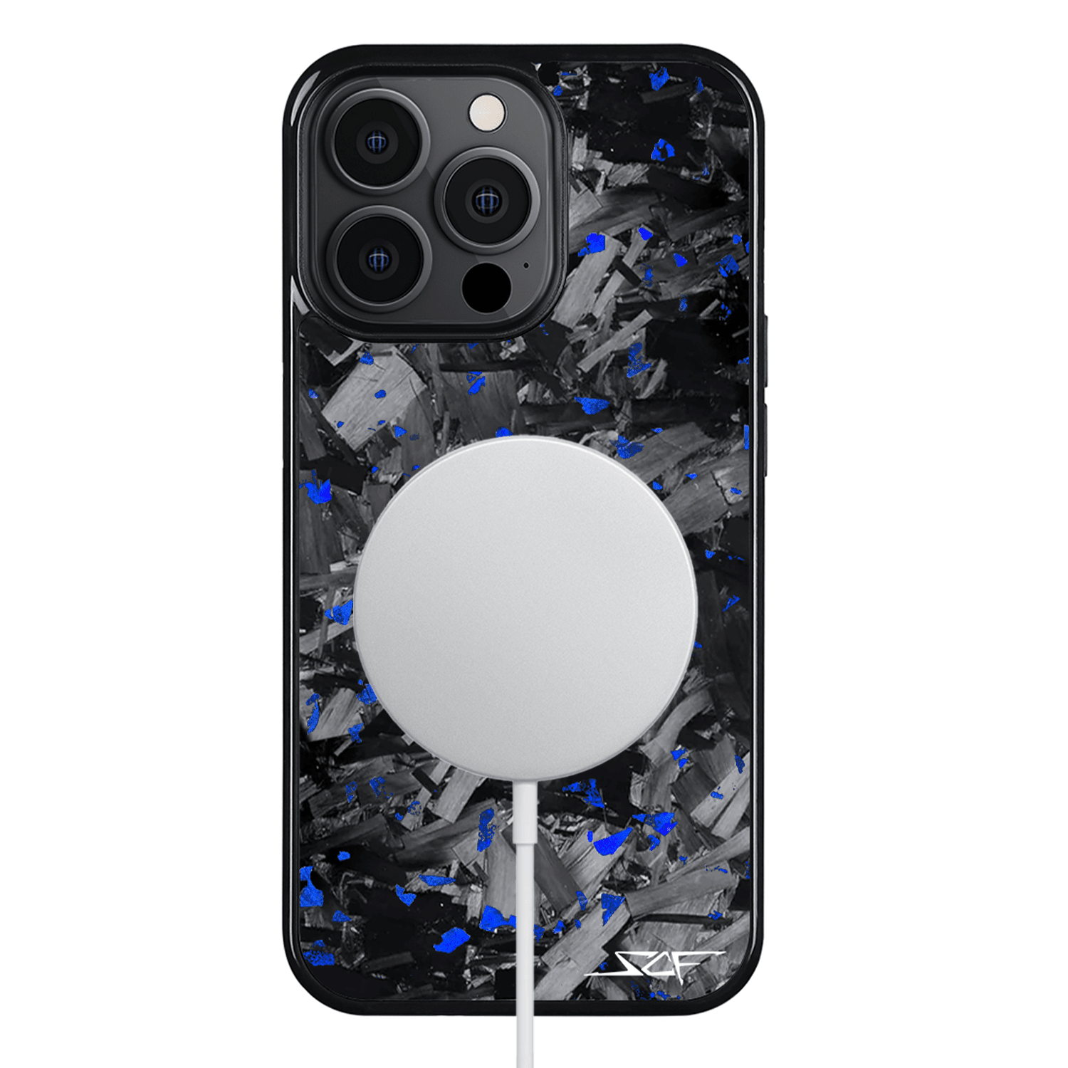 Kies-Motorsports Simply Carbon Fiber iPhone | Blue Flake Forged Chunk Carbon Fiber Case | CLASSIC Series