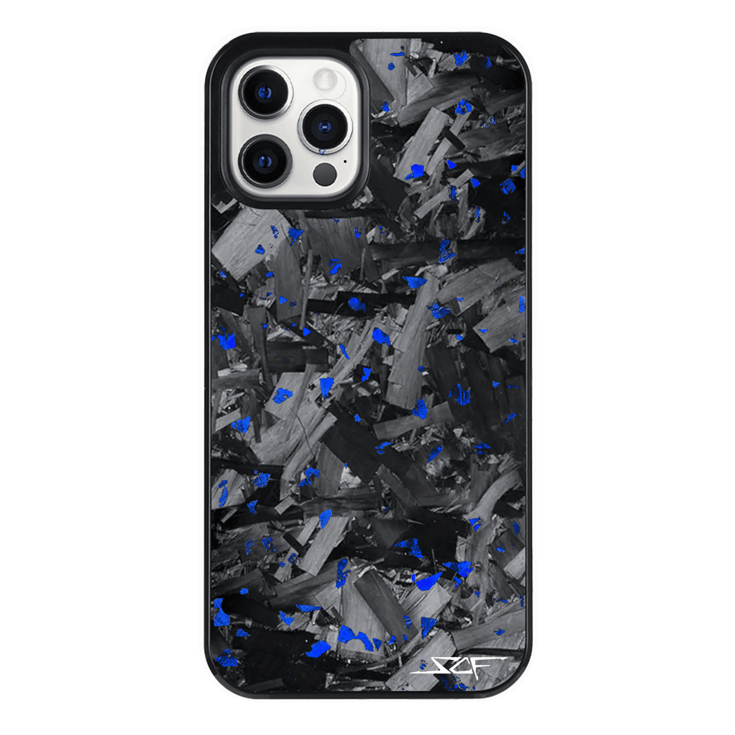 Kies-Motorsports Simply Carbon Fiber iPhone | Blue Flake Forged Chunk Carbon Fiber Case | CLASSIC Series