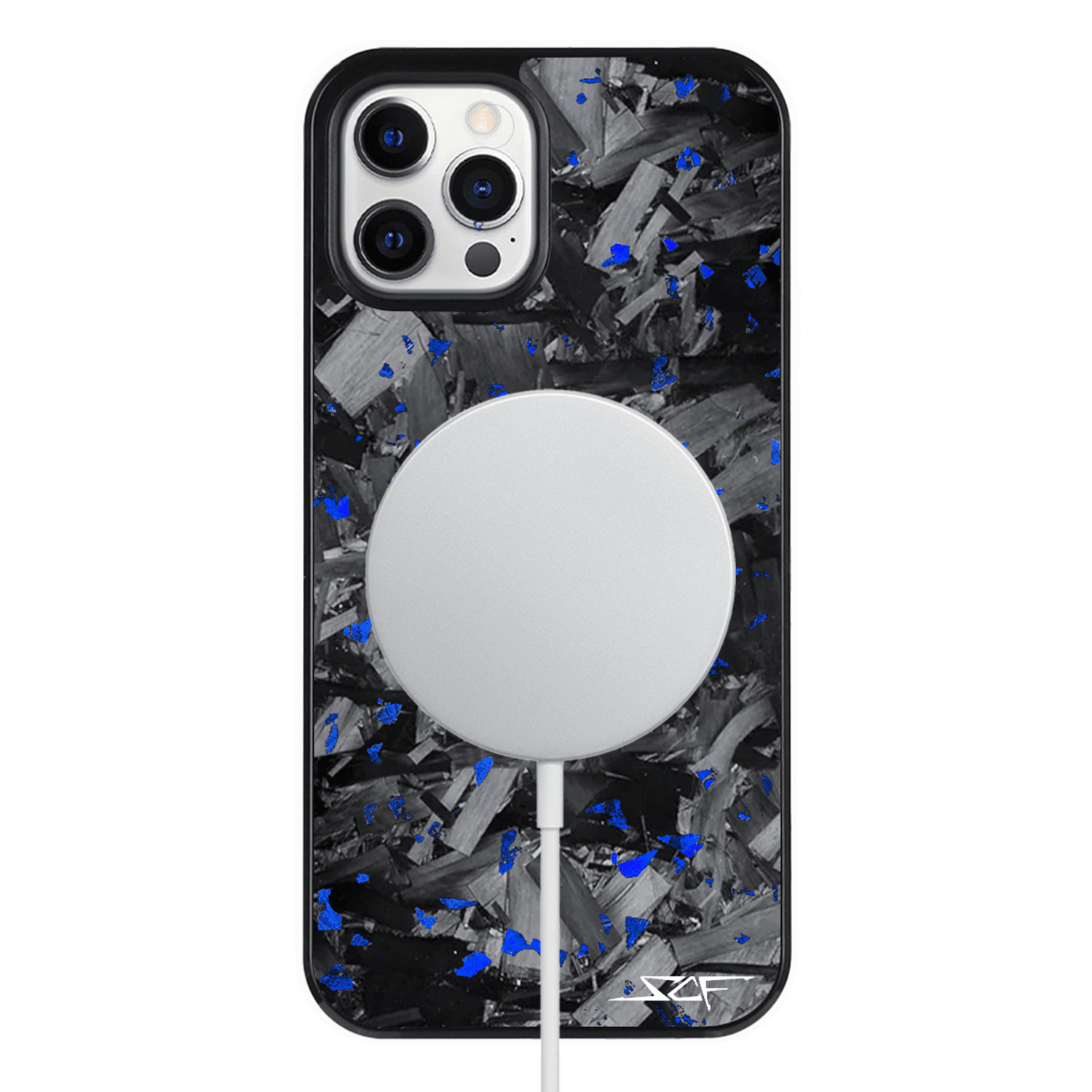 Kies-Motorsports Simply Carbon Fiber iPhone | Blue Flake Forged Chunk Carbon Fiber Case | CLASSIC Series