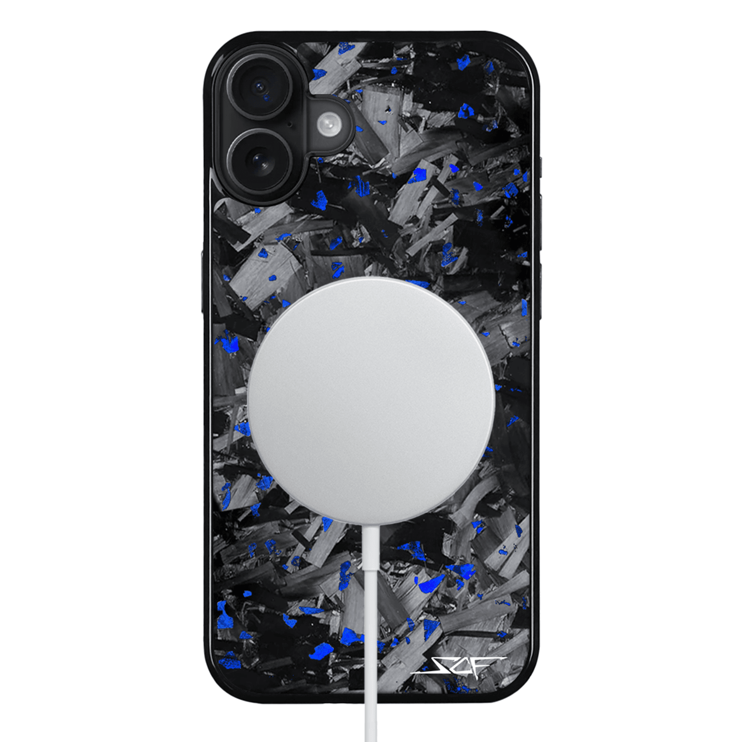 Kies-Motorsports Simply Carbon Fiber iPhone | Blue Flake Forged Chunk Carbon Fiber Case | CLASSIC Series