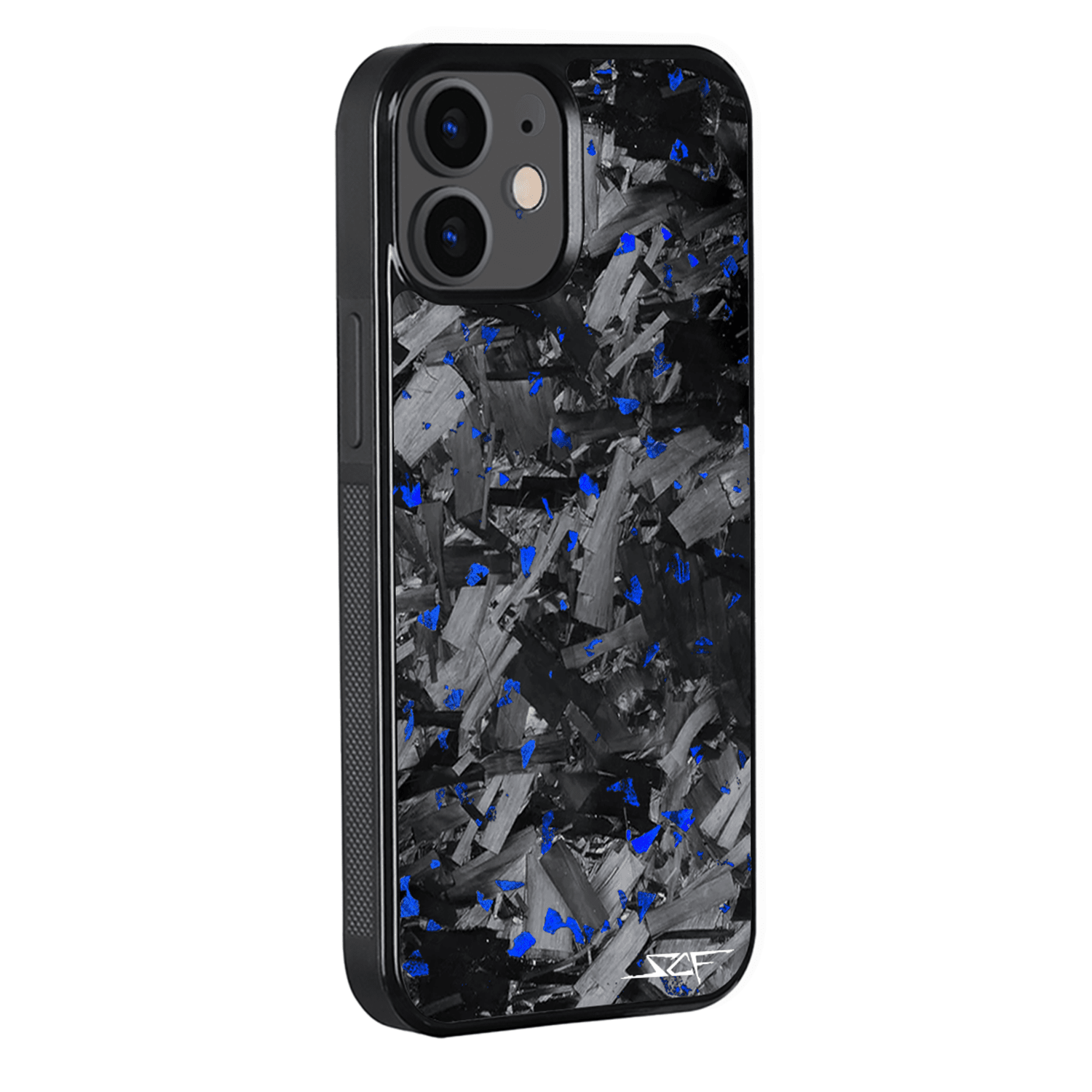 Kies-Motorsports Simply Carbon Fiber iPhone | Blue Flake Forged Chunk Carbon Fiber Case | CLASSIC Series iPhone 12