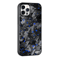 Kies-Motorsports Simply Carbon Fiber iPhone | Blue Flake Forged Chunk Carbon Fiber Case | CLASSIC Series iPhone 12 Pro Max