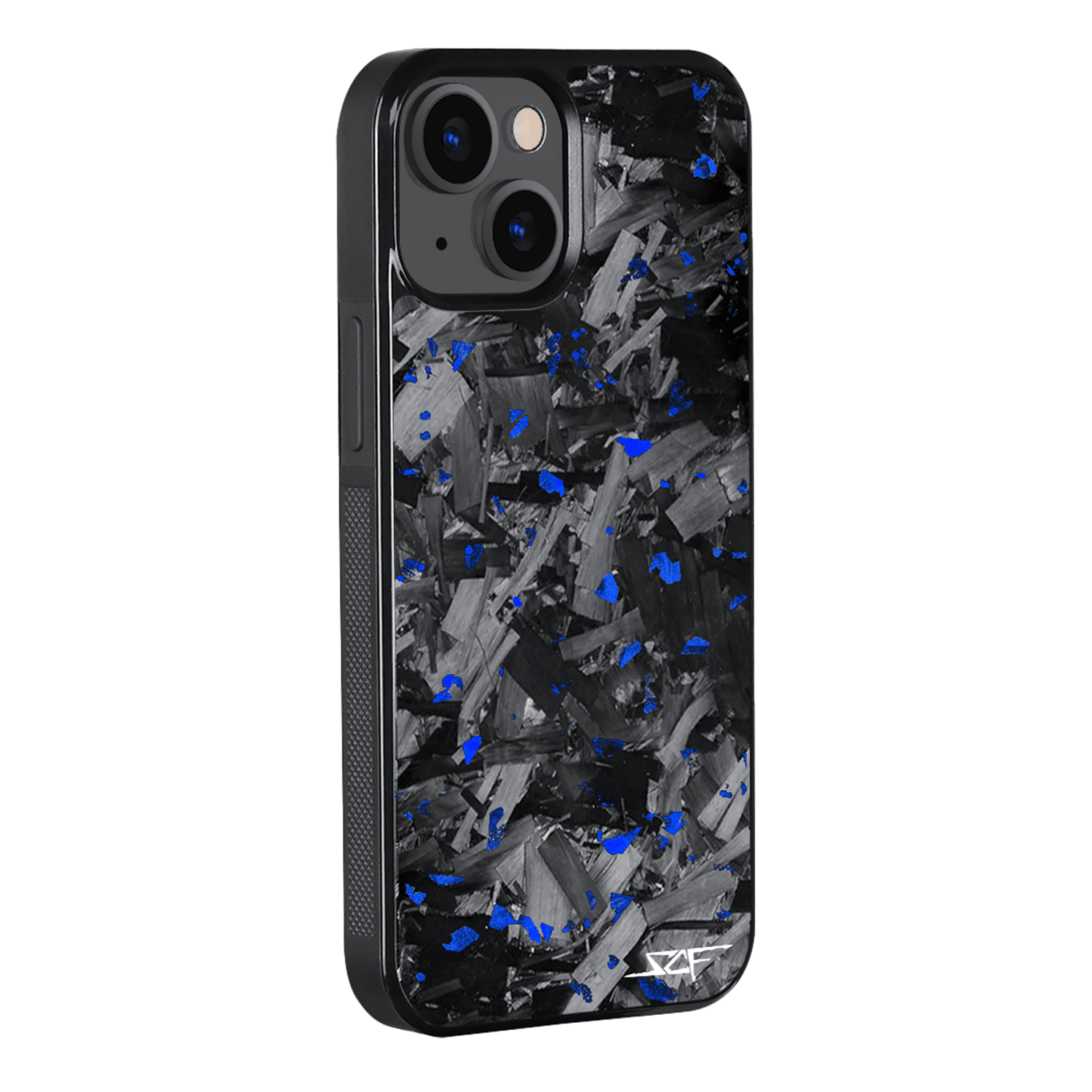 Kies-Motorsports Simply Carbon Fiber iPhone | Blue Flake Forged Chunk Carbon Fiber Case | CLASSIC Series iPhone 15 Plus