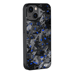 Kies-Motorsports Simply Carbon Fiber iPhone | Blue Flake Forged Chunk Carbon Fiber Case | CLASSIC Series iPhone 15 Plus