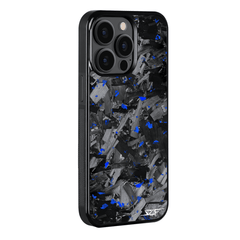 Kies-Motorsports Simply Carbon Fiber iPhone | Blue Flake Forged Chunk Carbon Fiber Case | CLASSIC Series iPhone 15 Pro Max