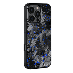 Kies-Motorsports Simply Carbon Fiber iPhone | Blue Flake Forged Chunk Carbon Fiber Case | CLASSIC Series iPhone 16 Pro Max