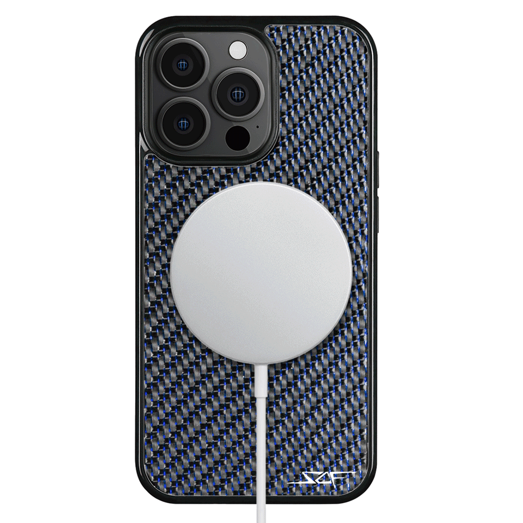 Kies-Motorsports Simply Carbon Fiber iPhone | Blue Lace Carbon Fiber Case | CLASSIC Series