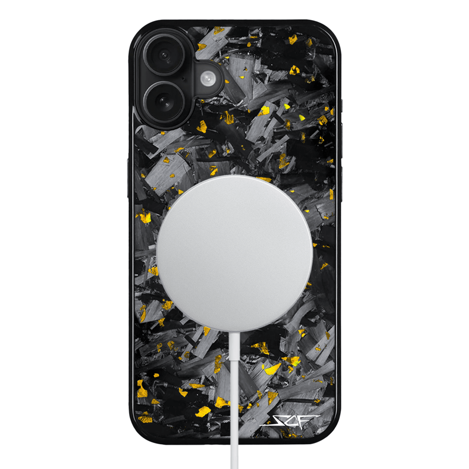 Kies-Motorsports Simply Carbon Fiber iPhone | Gold Flake Forged Chunk Carbon Fiber Case | CLASSIC Series