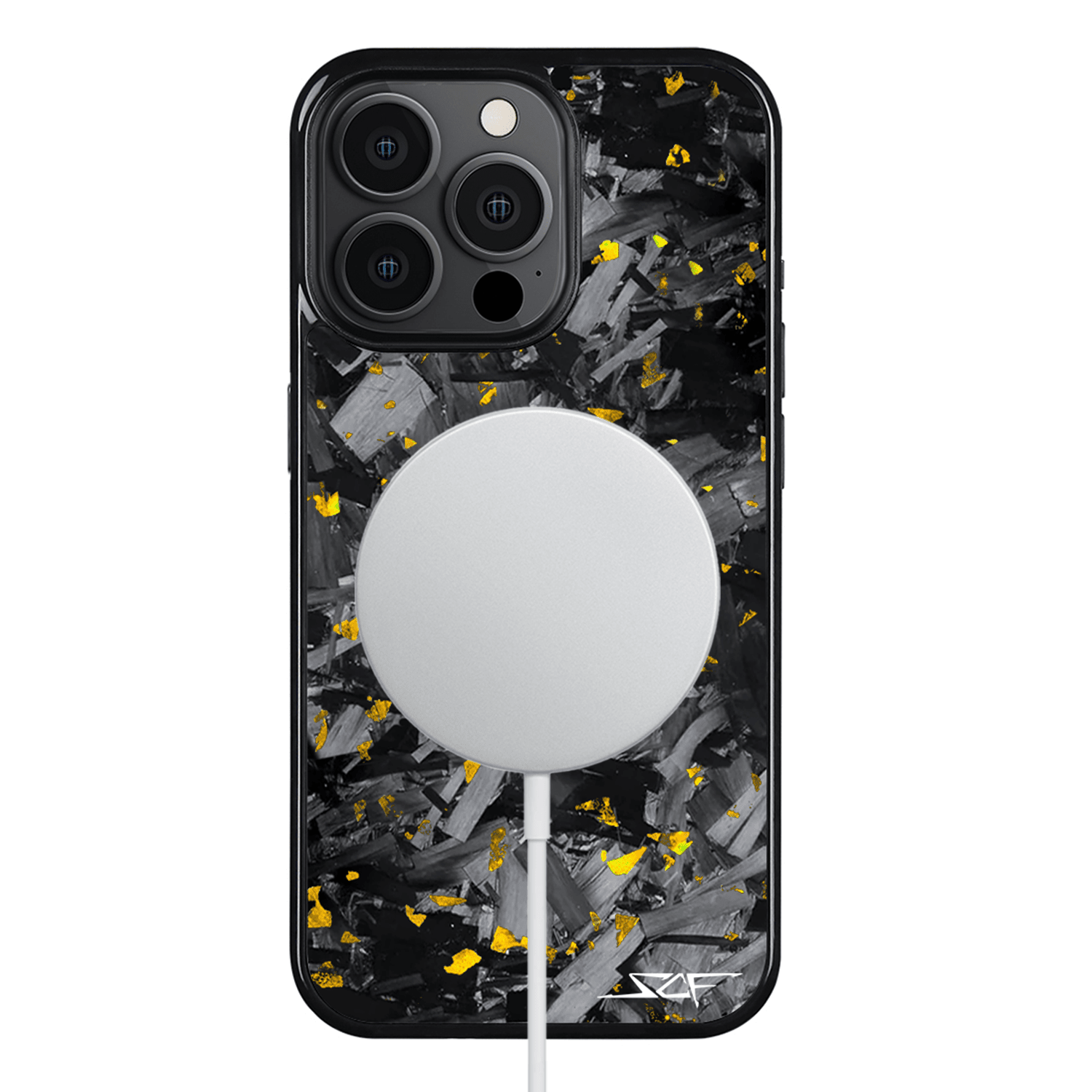 Kies-Motorsports Simply Carbon Fiber iPhone | Gold Flake Forged Chunk Carbon Fiber Case | CLASSIC Series