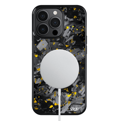 Kies-Motorsports Simply Carbon Fiber iPhone | Gold Flake Forged Chunk Carbon Fiber Case | CLASSIC Series