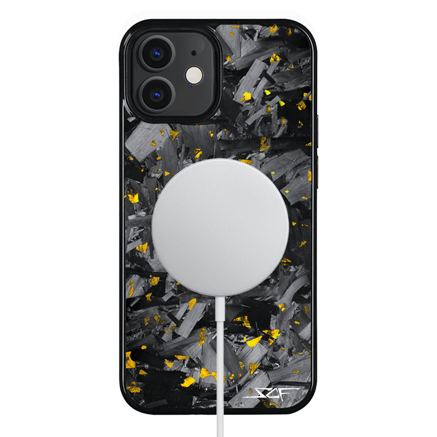 Kies-Motorsports Simply Carbon Fiber iPhone | Gold Flake Forged Chunk Carbon Fiber Case | CLASSIC Series