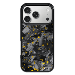 Kies-Motorsports Simply Carbon Fiber iPhone | Gold Flake Forged Chunk Carbon Fiber Case | CLASSIC Series