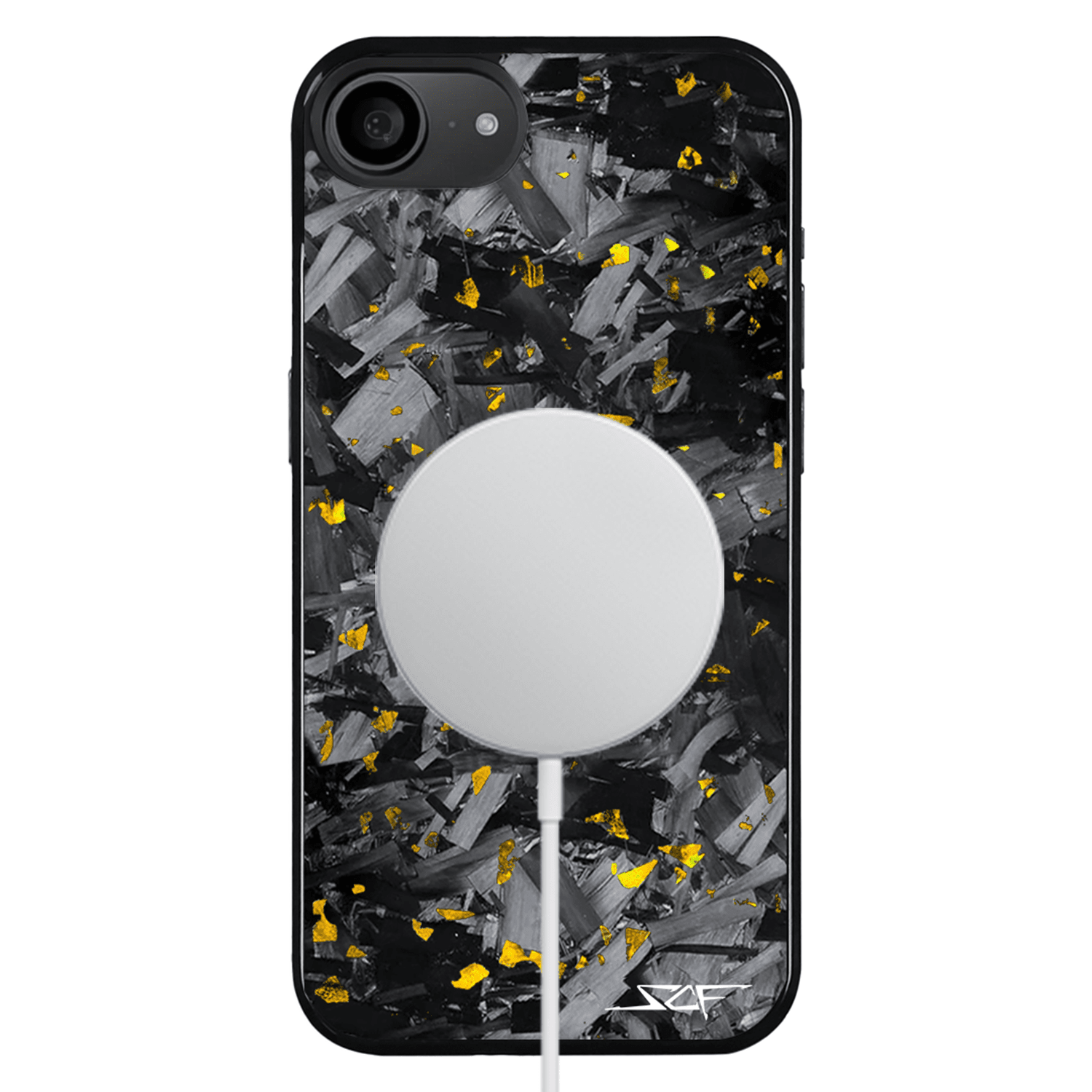 Kies-Motorsports Simply Carbon Fiber iPhone | Gold Flake Forged Chunk Carbon Fiber Case | CLASSIC Series