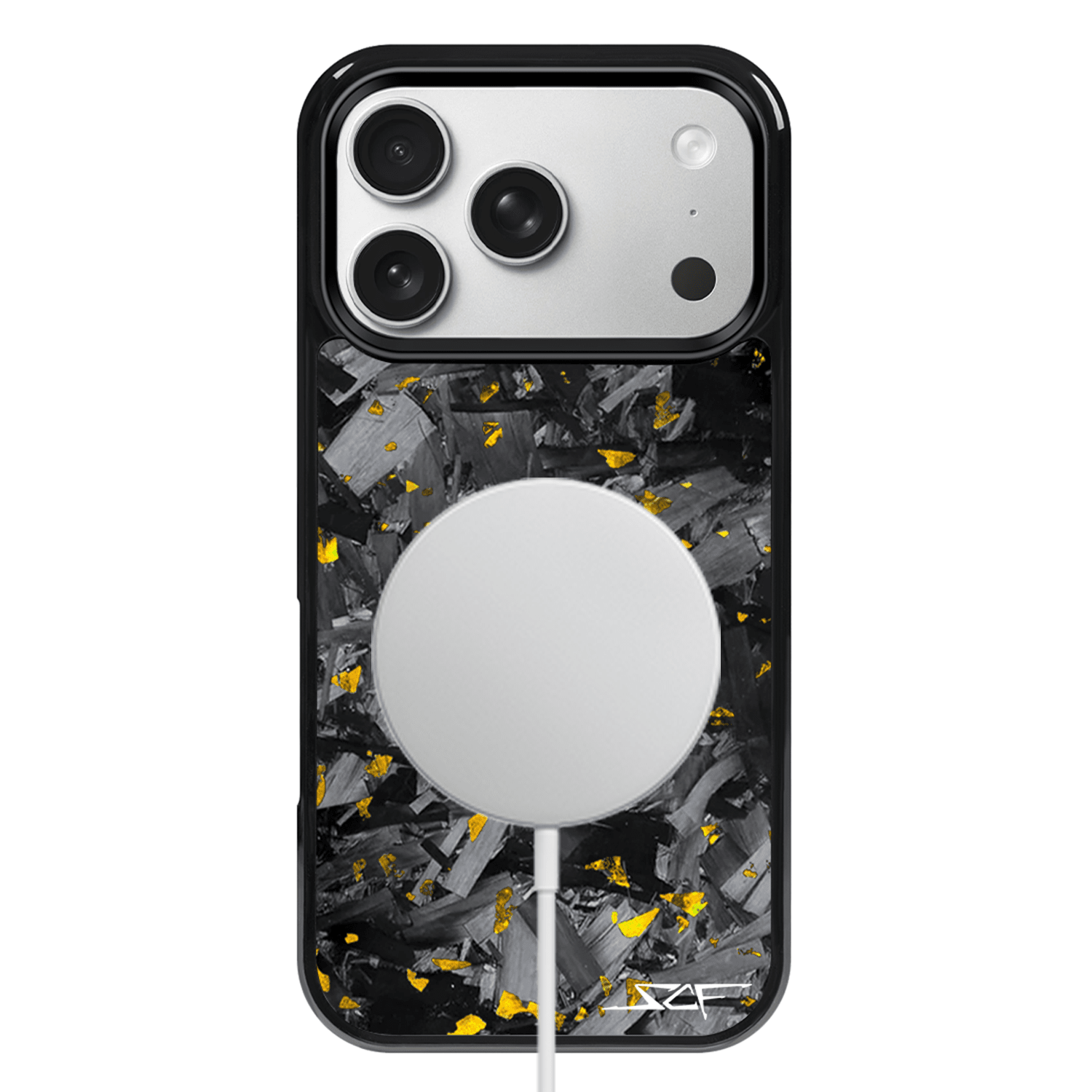 Kies-Motorsports Simply Carbon Fiber iPhone | Gold Flake Forged Chunk Carbon Fiber Case | CLASSIC Series