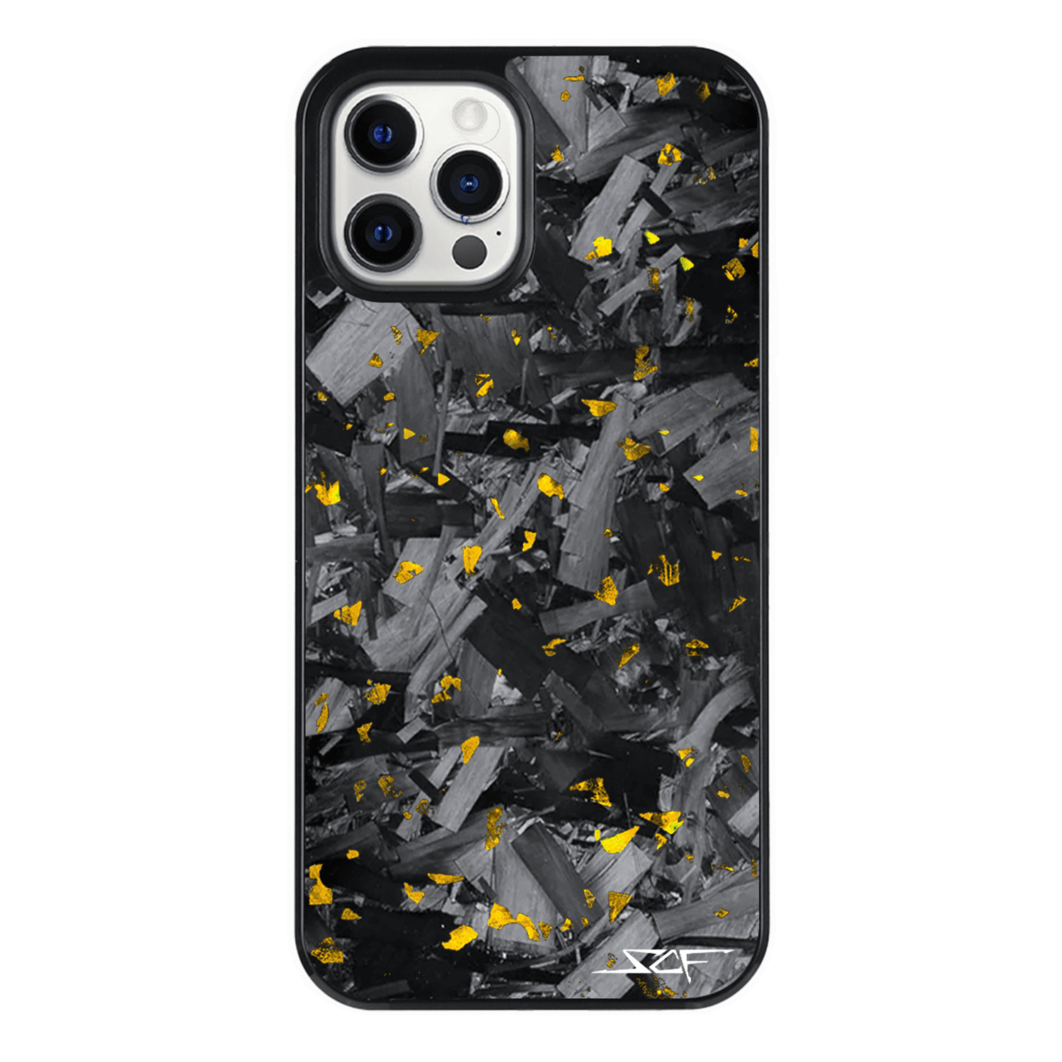 Kies-Motorsports Simply Carbon Fiber iPhone | Gold Flake Forged Chunk Carbon Fiber Case | CLASSIC Series