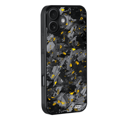 Kies-Motorsports Simply Carbon Fiber iPhone | Gold Flake Forged Chunk Carbon Fiber Case | CLASSIC Series iPhone 17
