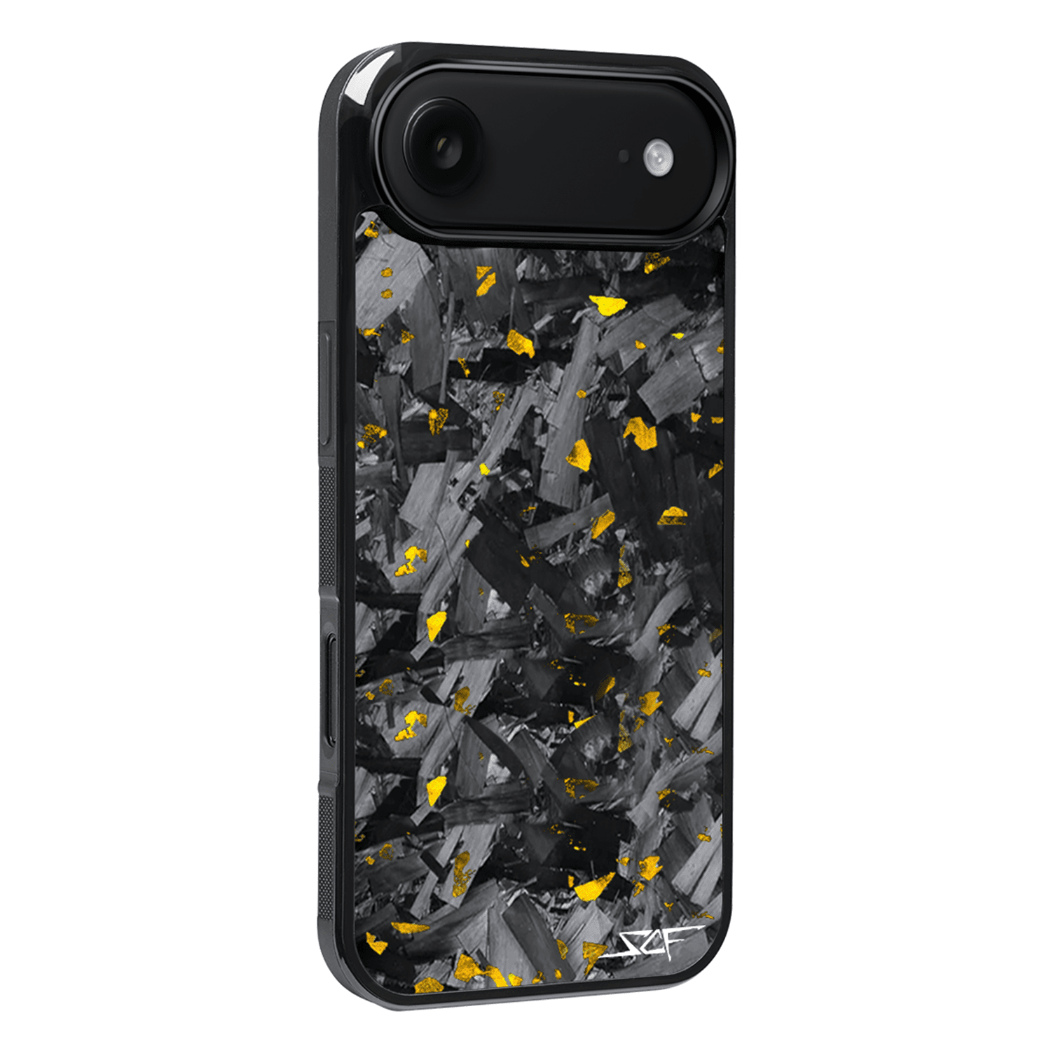 Kies-Motorsports Simply Carbon Fiber iPhone | Gold Flake Forged Chunk Carbon Fiber Case | CLASSIC Series iPhone 17 Air