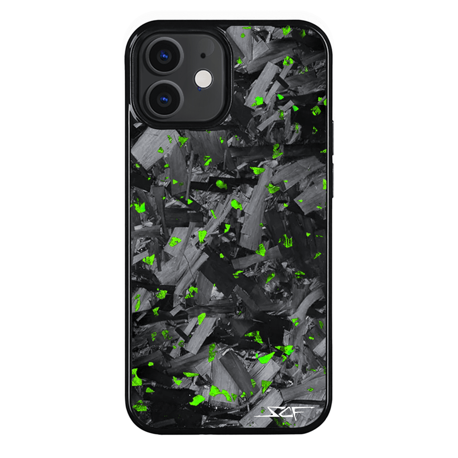 Kies-Motorsports Simply Carbon Fiber iPhone | Green Flake Forged Chunk Carbon Fiber Case | CLASSIC Series