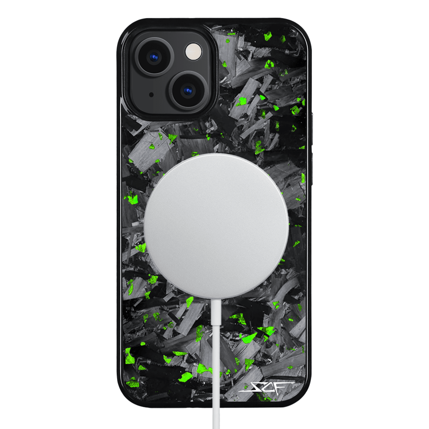 Kies-Motorsports Simply Carbon Fiber iPhone | Green Flake Forged Chunk Carbon Fiber Case | CLASSIC Series