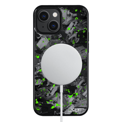 Kies-Motorsports Simply Carbon Fiber iPhone | Green Flake Forged Chunk Carbon Fiber Case | CLASSIC Series