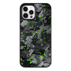 Kies-Motorsports Simply Carbon Fiber iPhone | Green Flake Forged Chunk Carbon Fiber Case | CLASSIC Series
