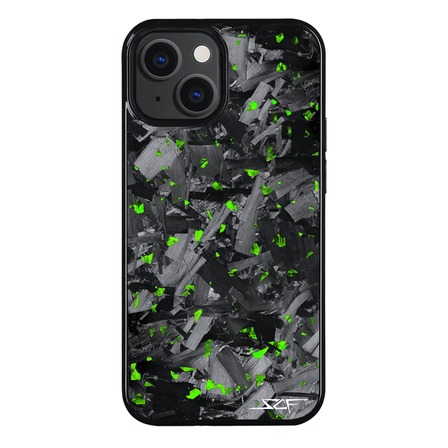 Kies-Motorsports Simply Carbon Fiber iPhone | Green Flake Forged Chunk Carbon Fiber Case | CLASSIC Series