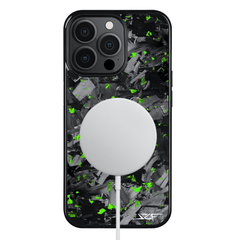 Kies-Motorsports Simply Carbon Fiber iPhone | Green Flake Forged Chunk Carbon Fiber Case | CLASSIC Series