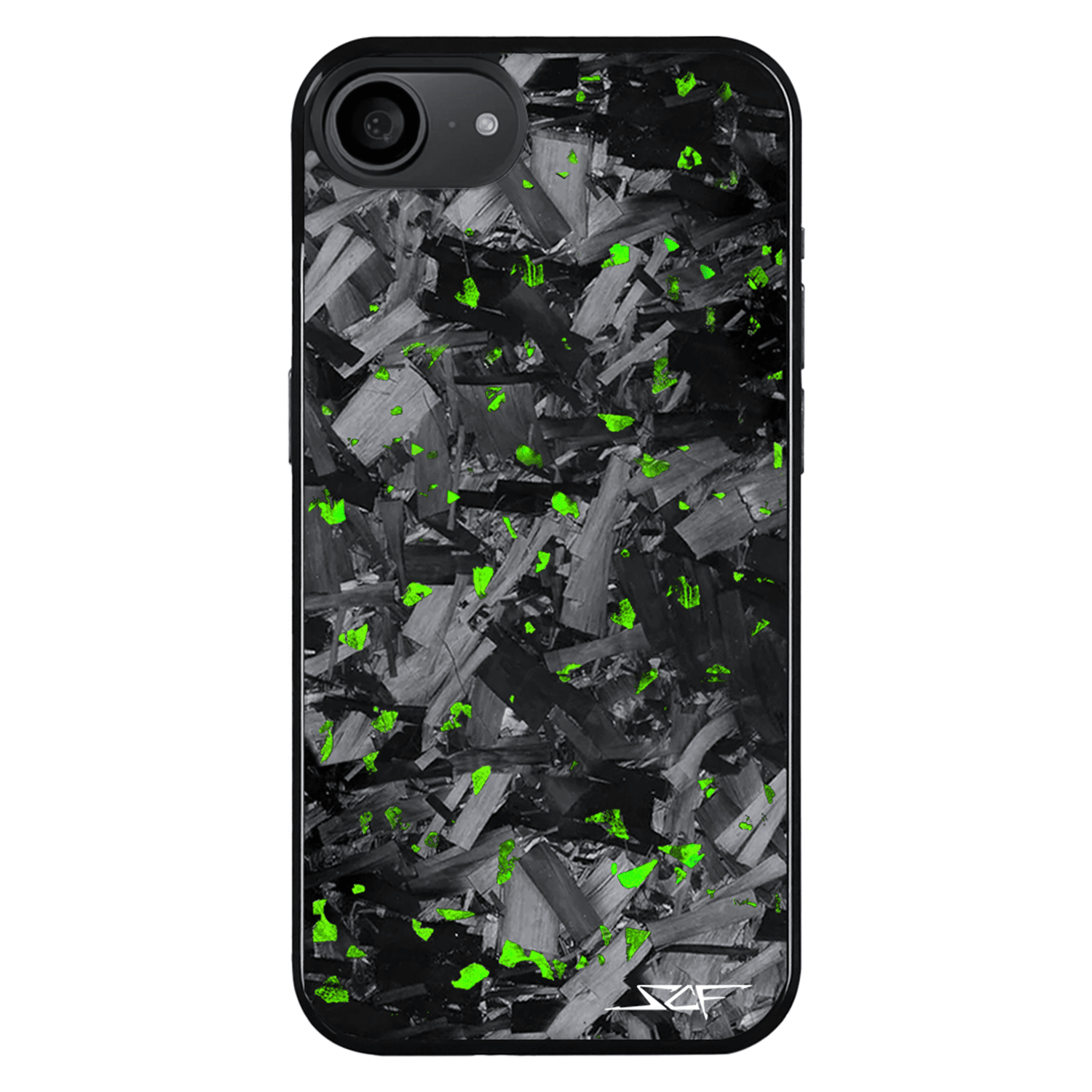 Kies-Motorsports Simply Carbon Fiber iPhone | Green Flake Forged Chunk Carbon Fiber Case | CLASSIC Series