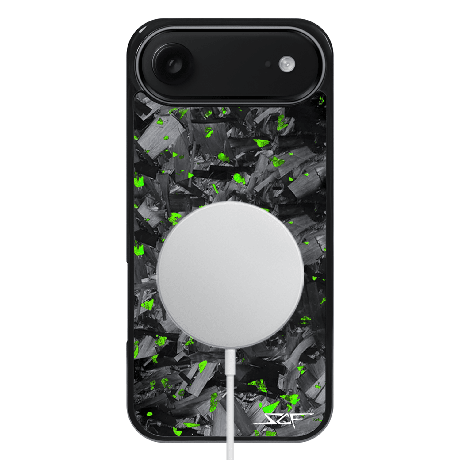 Kies-Motorsports Simply Carbon Fiber iPhone | Green Flake Forged Chunk Carbon Fiber Case | CLASSIC Series