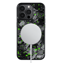 Kies-Motorsports Simply Carbon Fiber iPhone | Green Flake Forged Chunk Carbon Fiber Case | CLASSIC Series
