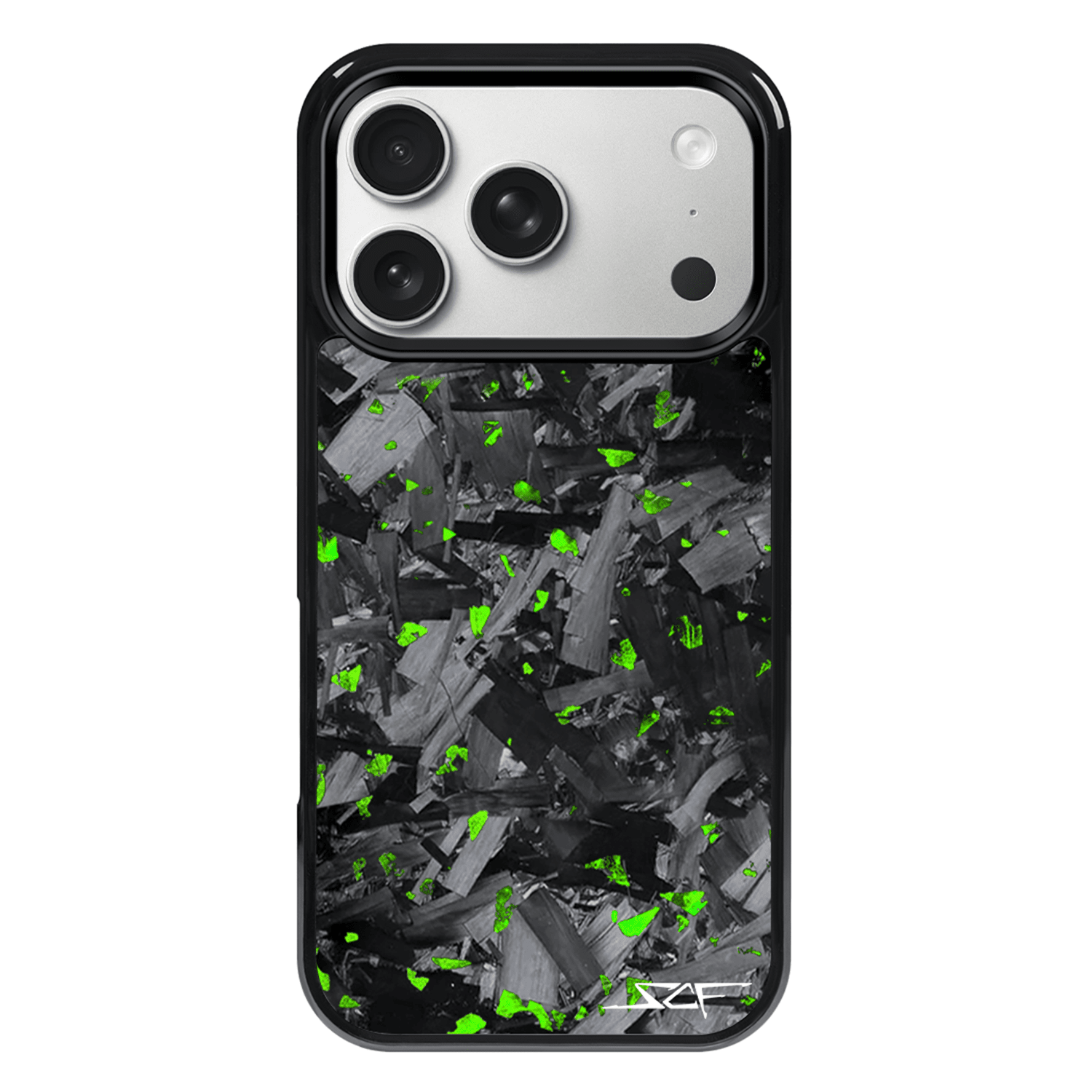 Kies-Motorsports Simply Carbon Fiber iPhone | Green Flake Forged Chunk Carbon Fiber Case | CLASSIC Series