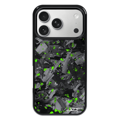 Kies-Motorsports Simply Carbon Fiber iPhone | Green Flake Forged Chunk Carbon Fiber Case | CLASSIC Series
