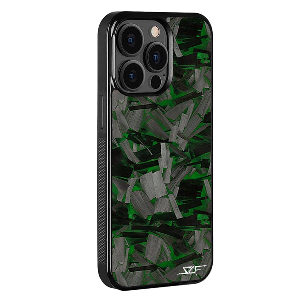 Kies-Motorsports Simply Carbon Fiber iPhone | Green Lava Forged Carbon Fiber Phone Case | CLASSIC Series iPhone 15 Pro Max