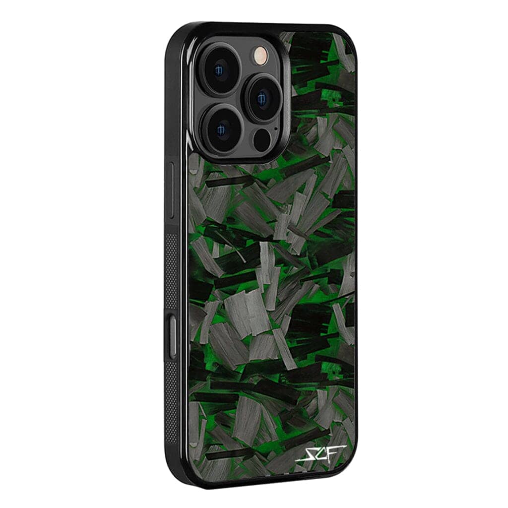 Kies-Motorsports Simply Carbon Fiber iPhone | Green Lava Forged Carbon Fiber Phone Case | CLASSIC Series iPhone 16 Pro Max