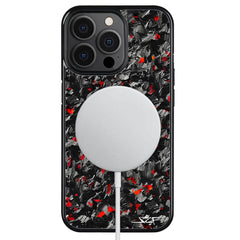 Kies-Motorsports Simply Carbon Fiber iPhone | Red Flake Forged Carbon Fiber Case | CLASSIC Series