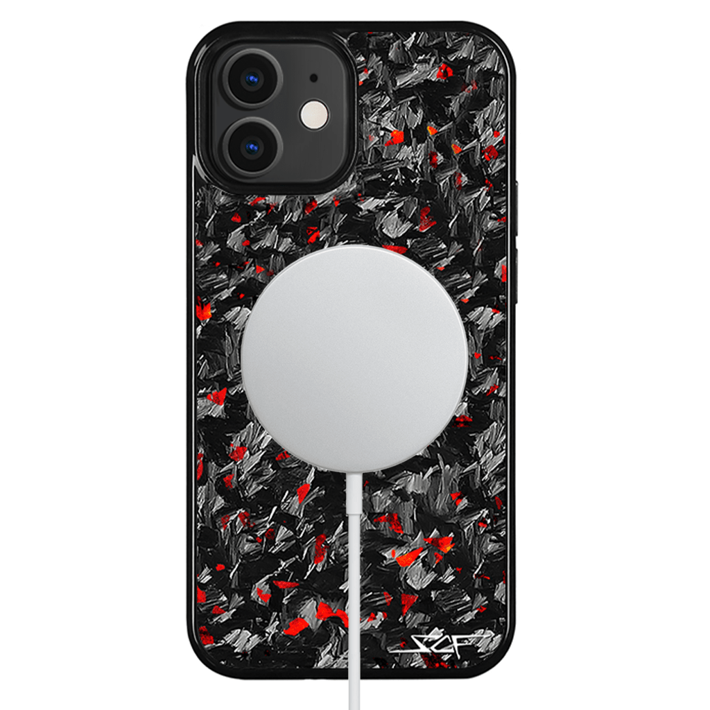 Kies-Motorsports Simply Carbon Fiber iPhone | Red Flake Forged Carbon Fiber Case | CLASSIC Series