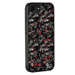 Kies-Motorsports Simply Carbon Fiber iPhone | Red Flake Forged Carbon Fiber Case | CLASSIC Series iPhone 16e