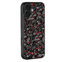 Kies-Motorsports Simply Carbon Fiber iPhone | Red Flake Forged Carbon Fiber Case | CLASSIC Series iPhone 17