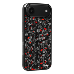 Kies-Motorsports Simply Carbon Fiber iPhone | Red Flake Forged Carbon Fiber Case | CLASSIC Series iPhone 17 Air