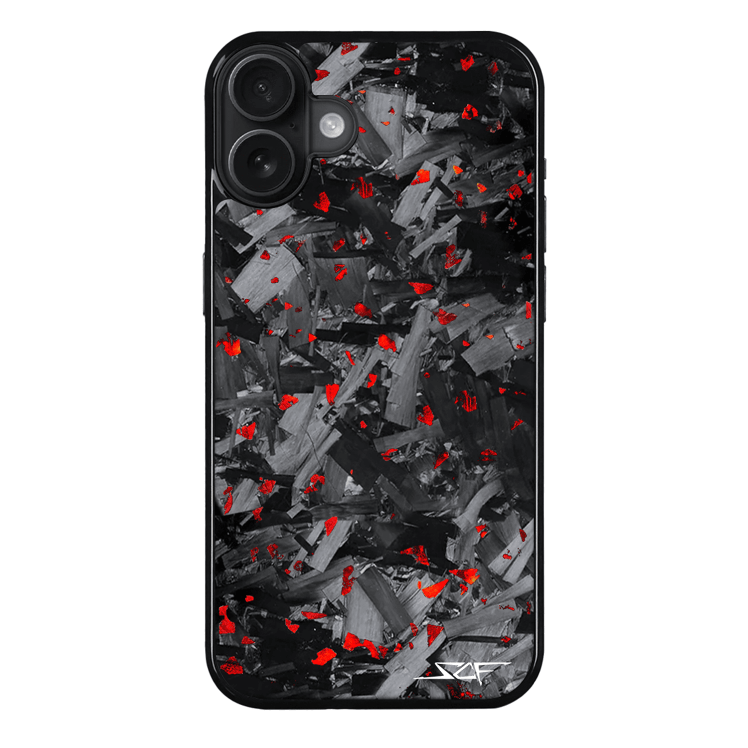 Kies-Motorsports Simply Carbon Fiber iPhone | Red Flake Forged Chunk Carbon Fiber Case | CLASSIC Series
