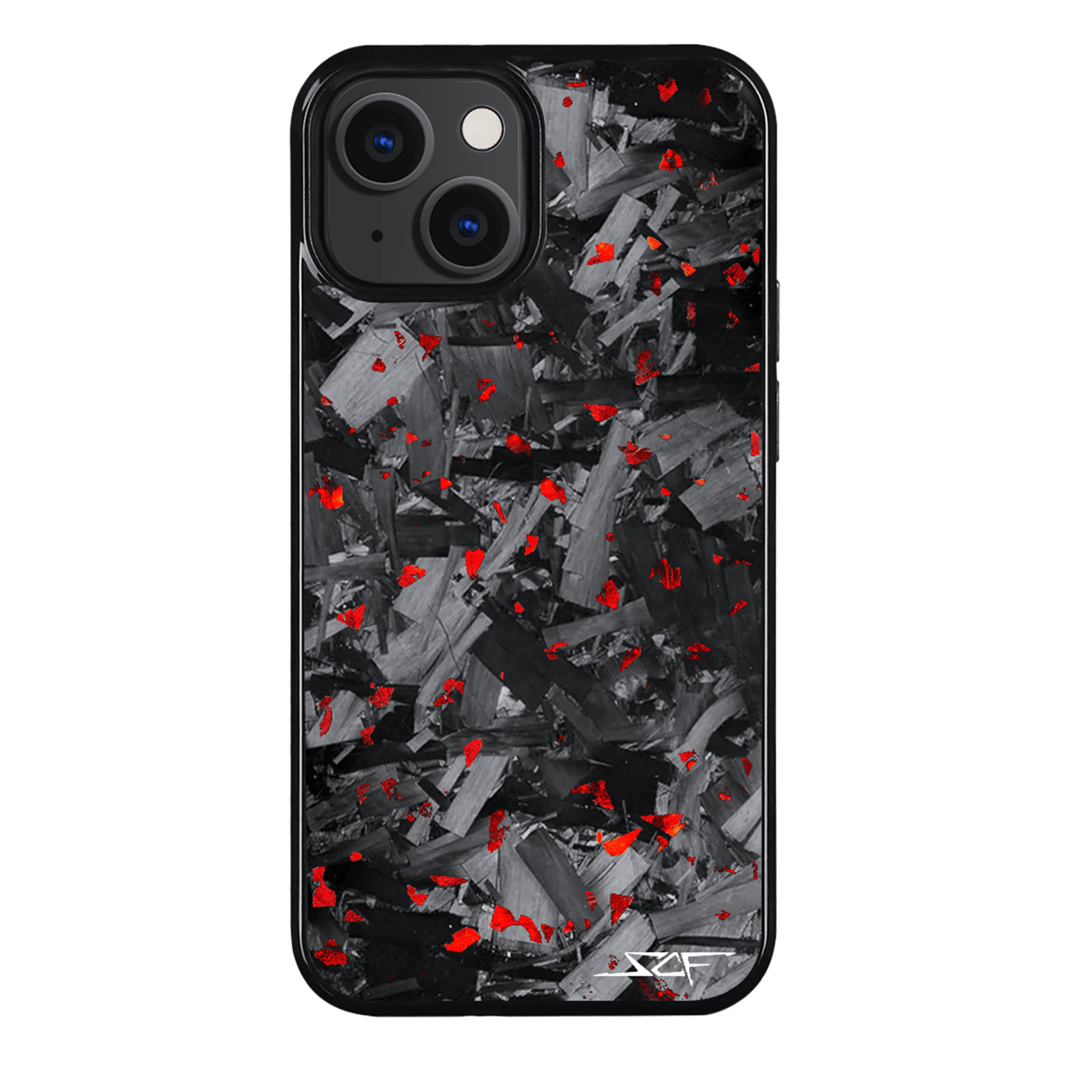 Kies-Motorsports Simply Carbon Fiber iPhone | Red Flake Forged Chunk Carbon Fiber Case | CLASSIC Series