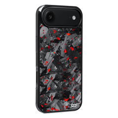 Kies-Motorsports Simply Carbon Fiber iPhone | Red Flake Forged Chunk Carbon Fiber Case | CLASSIC Series iPhone 17 Air